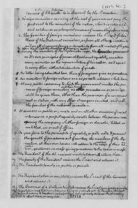 7. First draft of Thomas Jefferson's "Canons of Etiquette" (December 1803). Courtesy of the Library of Congress, Washington, D.C.